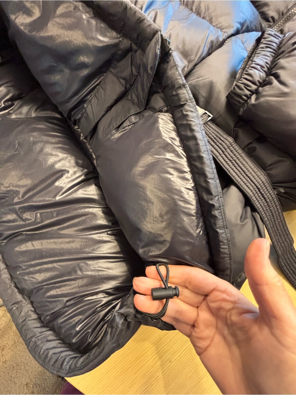The North Face Nuptse Belted Mid Down Puffer Jacket Black 700 Fill Coat Sz XL - Picture 7 of 16